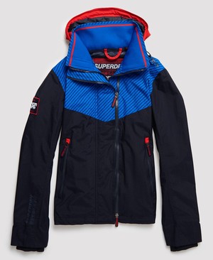 Superdry Hooded Tech Axis Pop Cipzár SD-Windcheater Férfi Kabát Piros/Kék | MIQJW1746